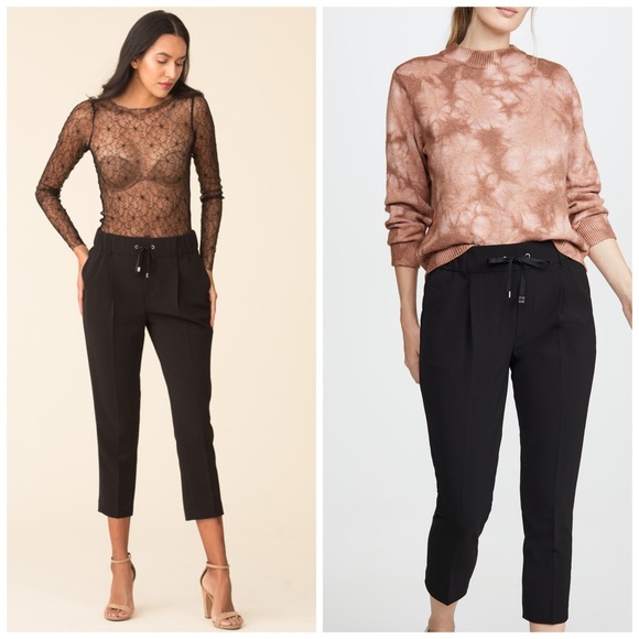 NEW ATM Micro Twill Pull On Pants Slacks Trousers Black Minimalist Athleisure - Picture 1 of 13